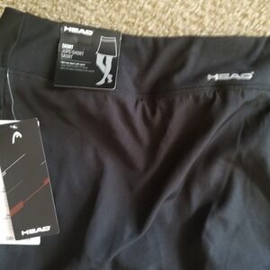 HEAD Womens Black Athletic Skort‎ Mid-Rise Performance Tennis Golf Skirt XL NWT